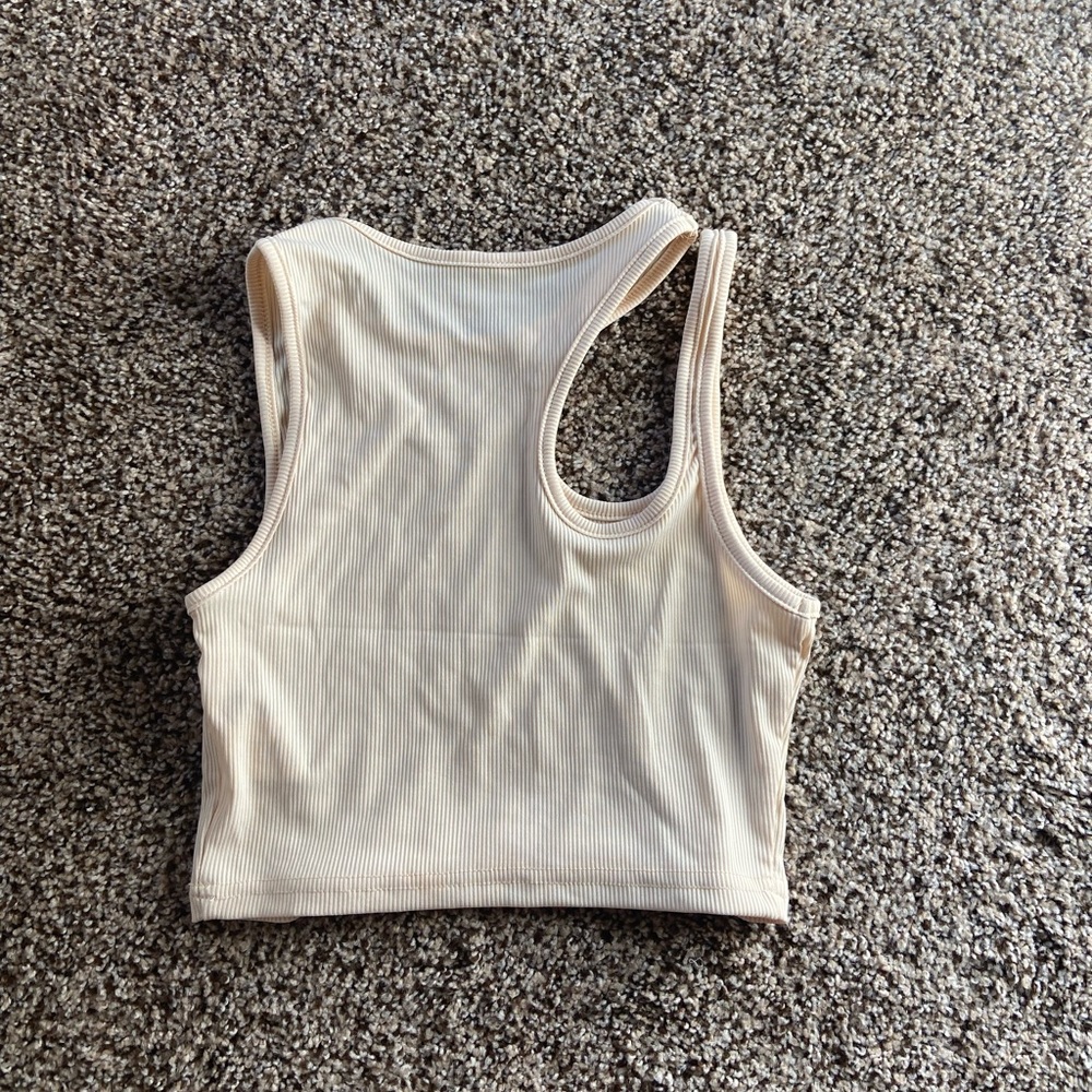 cream shein crop top